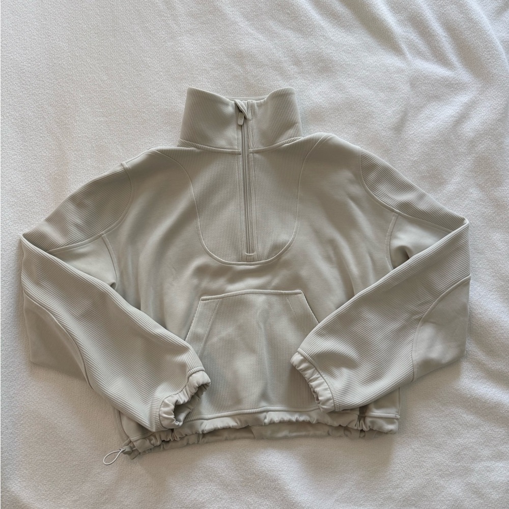 Lululemon brushed softstream ribbed Half-Zip in bone, 4